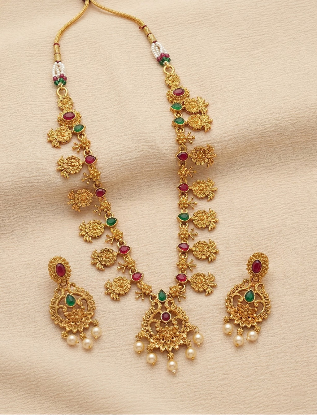 Heritage Temple Long Necklace Set
