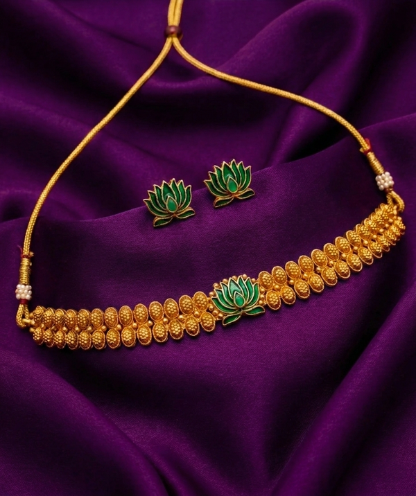 Classic Padma Temple Choker Necklace Set