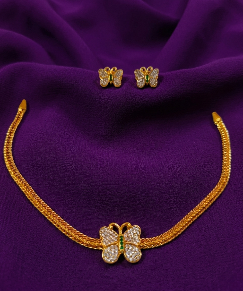 Trendy Butterfly Choker Set