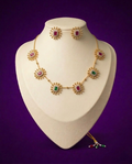 Square American Diamond Choker Set