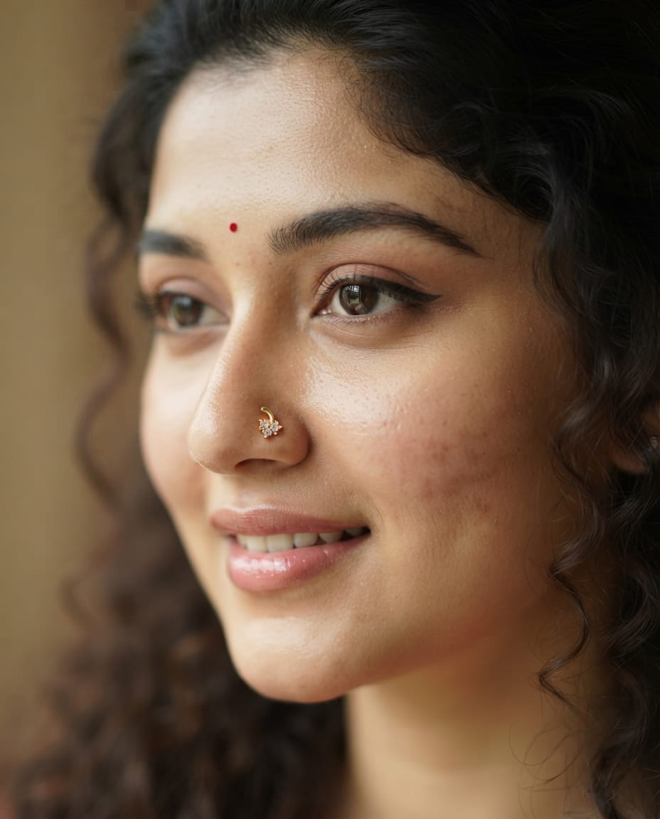 Golden Leaf Nose Pin