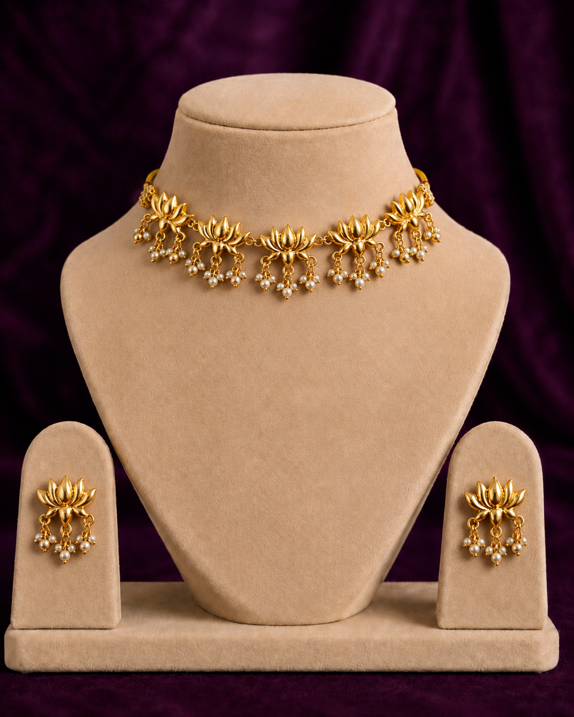 Golden Lotus Pearl Set