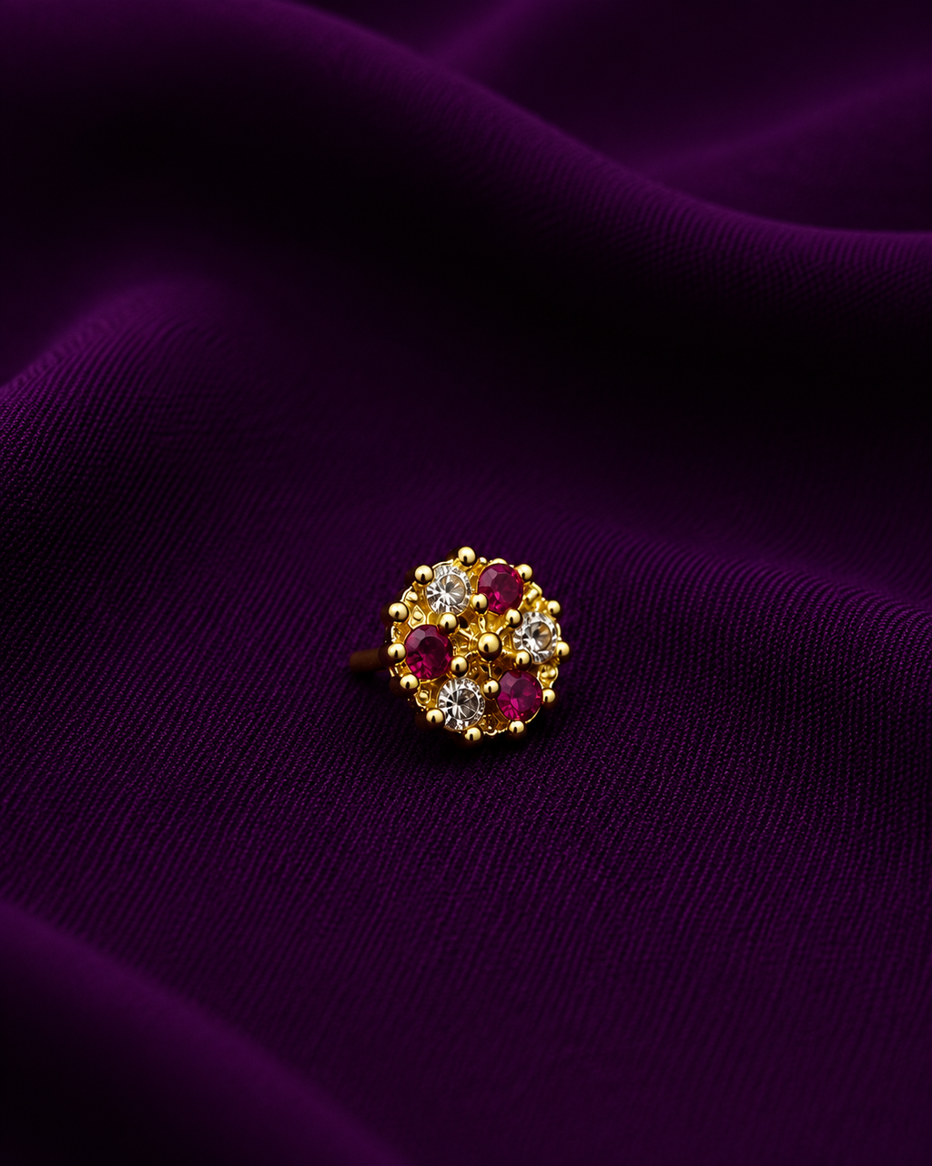 Ruby Blossom Nose pin