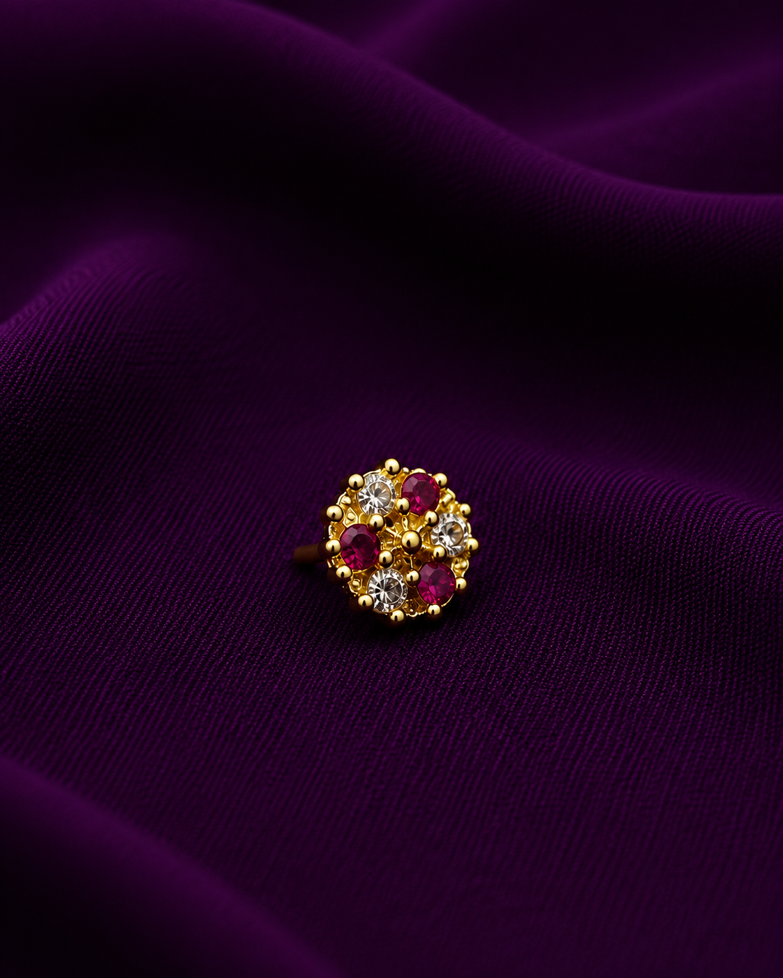 Ruby Blossom Nose pin