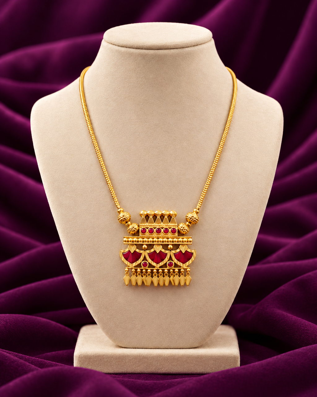 Traditional Gold-Plated Thali Necklace