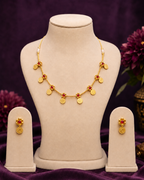 Floral Coin Drop Necklace Set