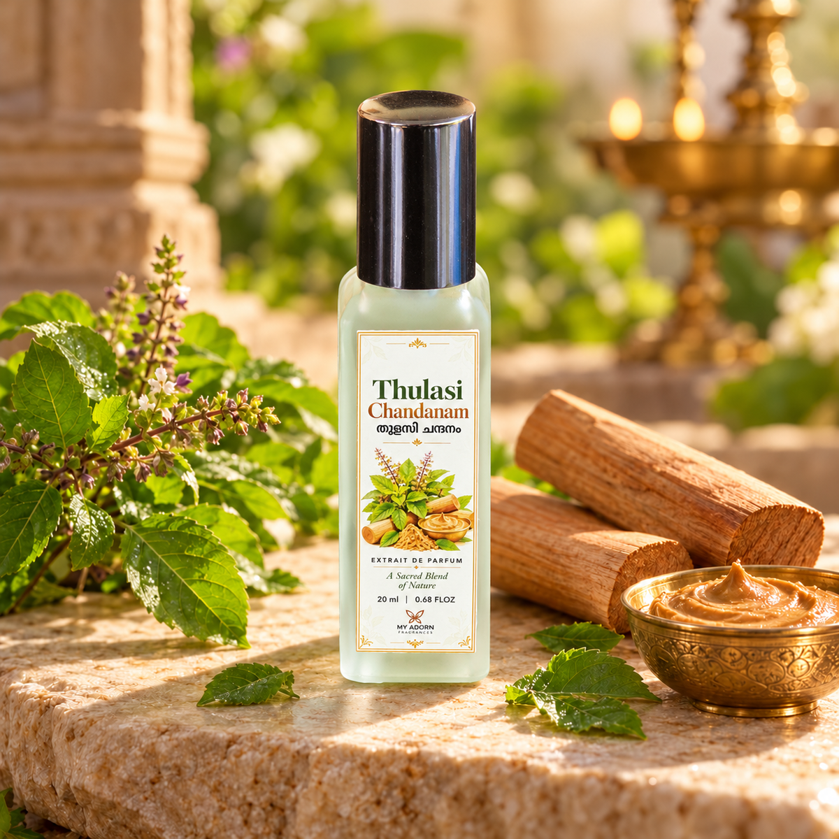 Thulasi Chandanam (തുളസി ചന്ദനം) Fragrance Perfume 20ml | Extrait de Parfum