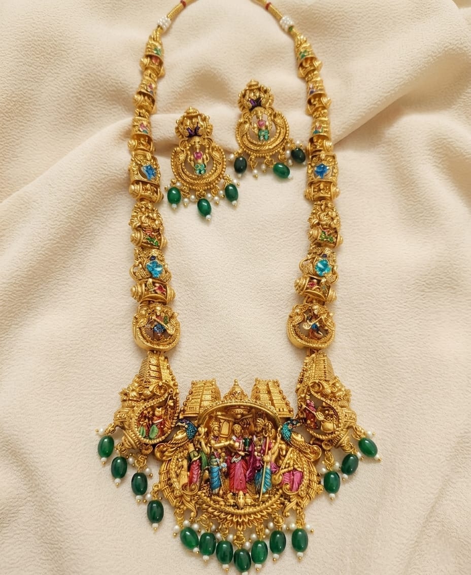 Grand Temple Design Long Necklace Set