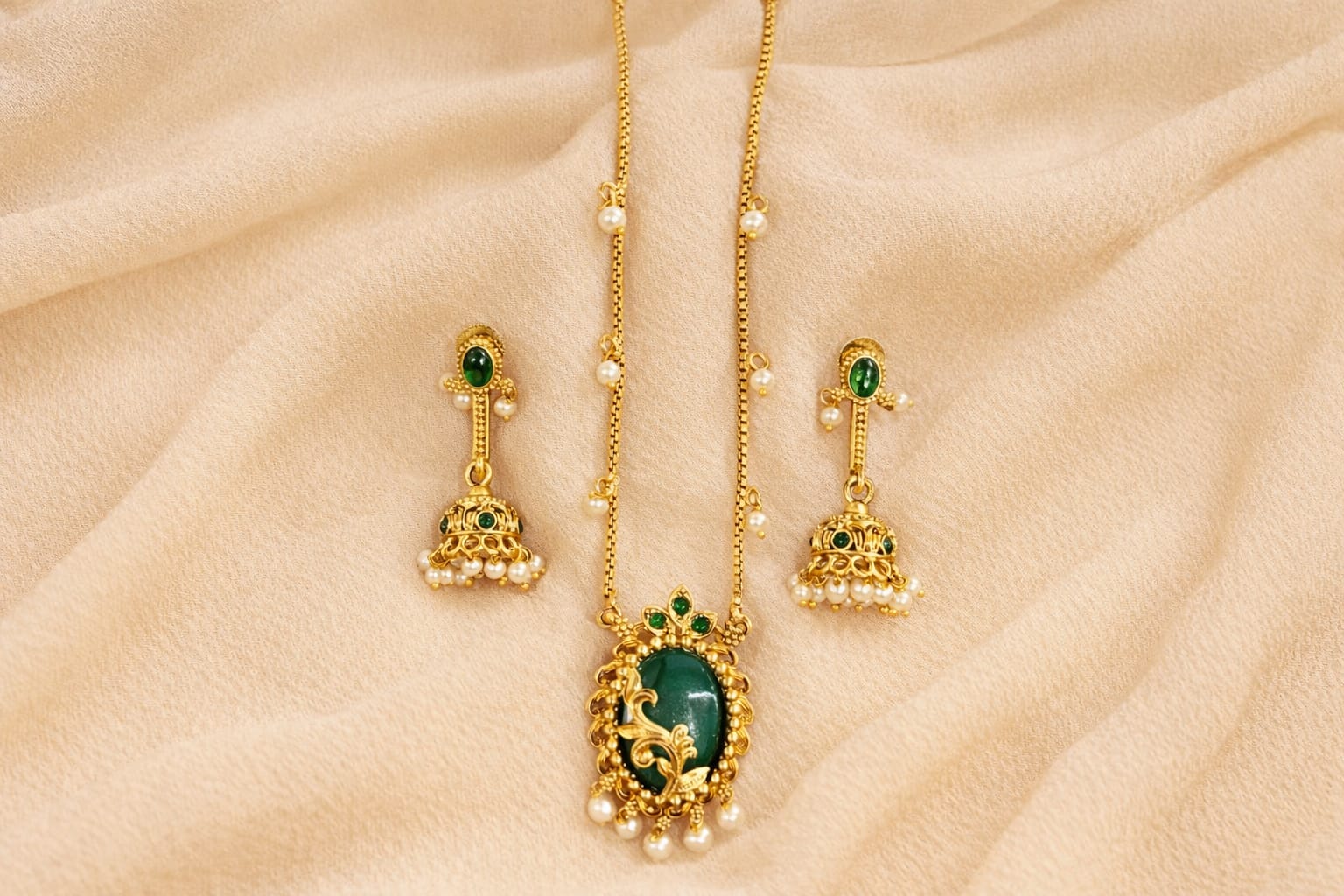 Pearl Drop Pendant Necklace Set