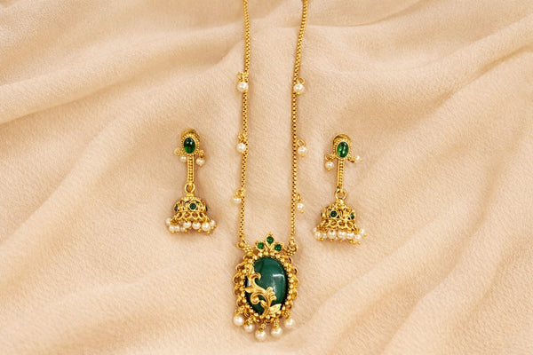 Pearl Drop Pendant Necklace Set-ae