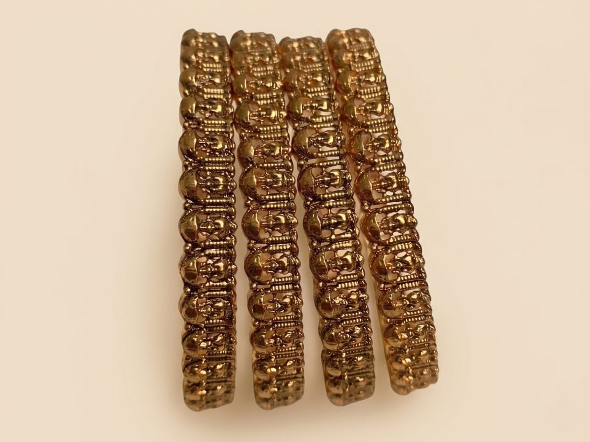 Antique Finish Temple Bangles Set