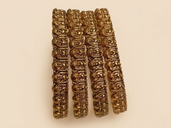 Antique Finish Temple Bangles Set