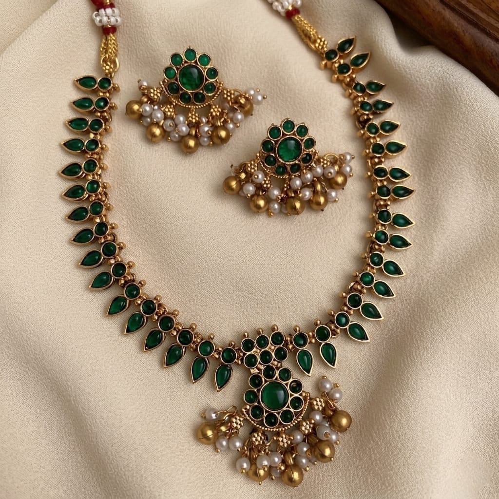 Classic South Indian Stone Necklace Set