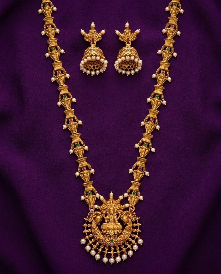 Lakshmi Pearl Long Necklace Set