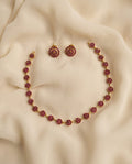 Delicate Floral Studded Necklace Set