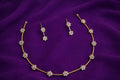 Floral American Diamond Necklace Set