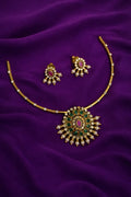 Traditional Stone Pendant Necklace Set