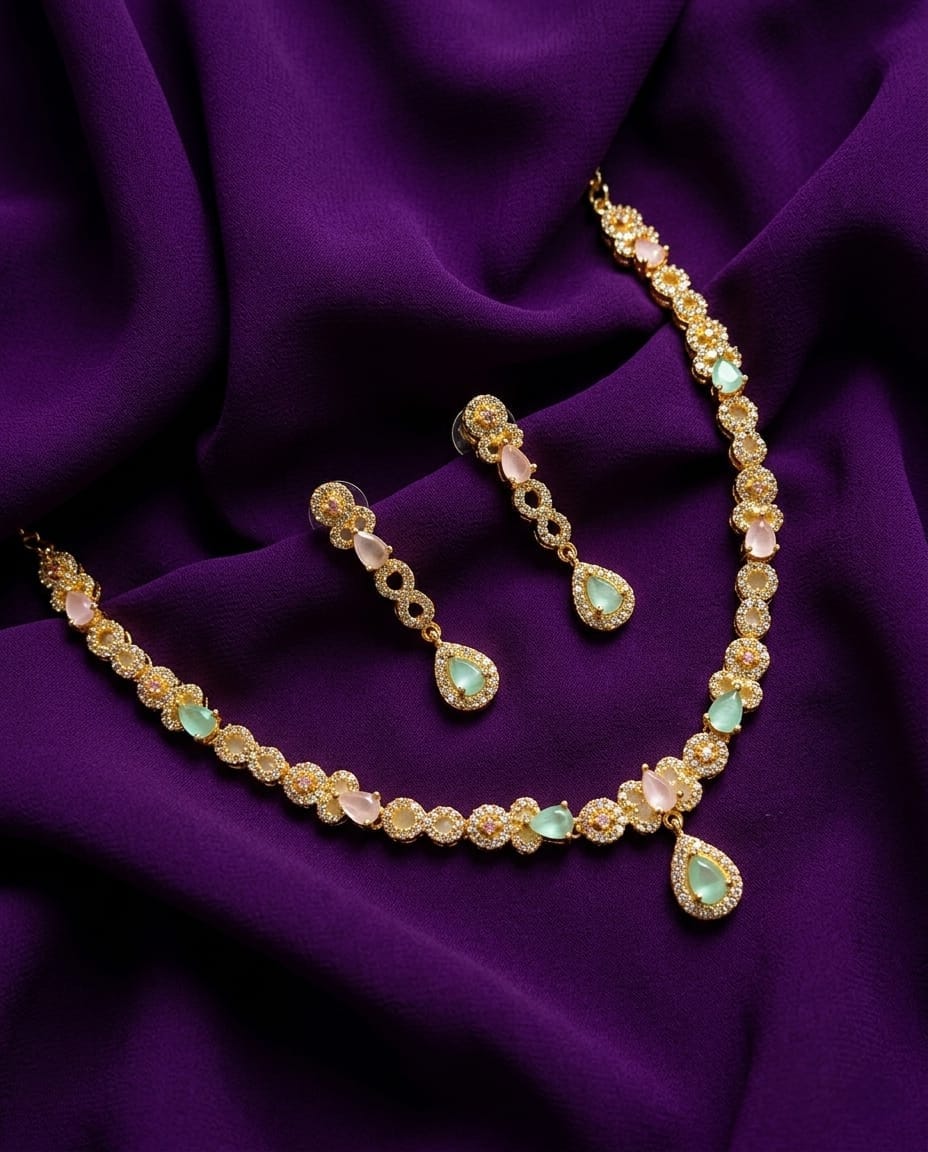 AD  Pastel Dewdrop Necklace Set