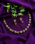 AD Party Wear Green Stone Necklace Set