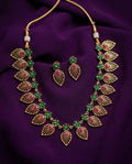 Leaf Charm Necklace Set