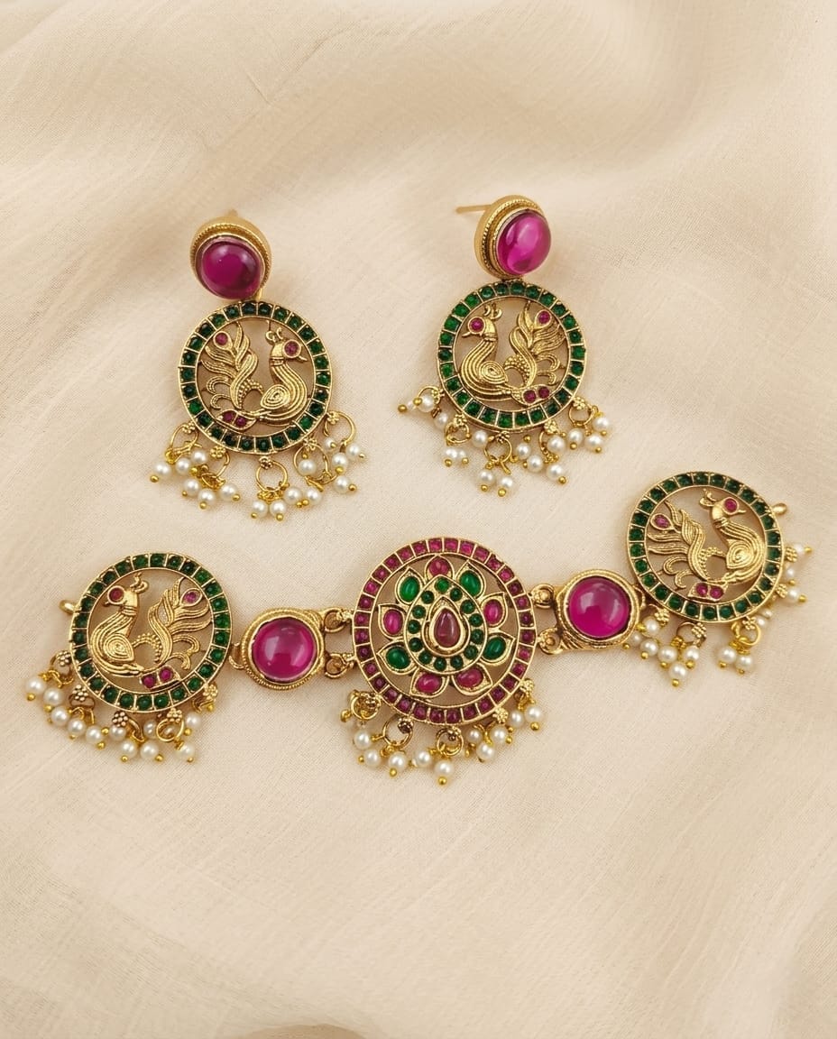 Maharani Peacock Jewellery Set