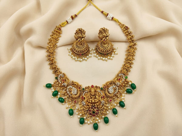 Antique Lakshmi Pearl Necklace Set