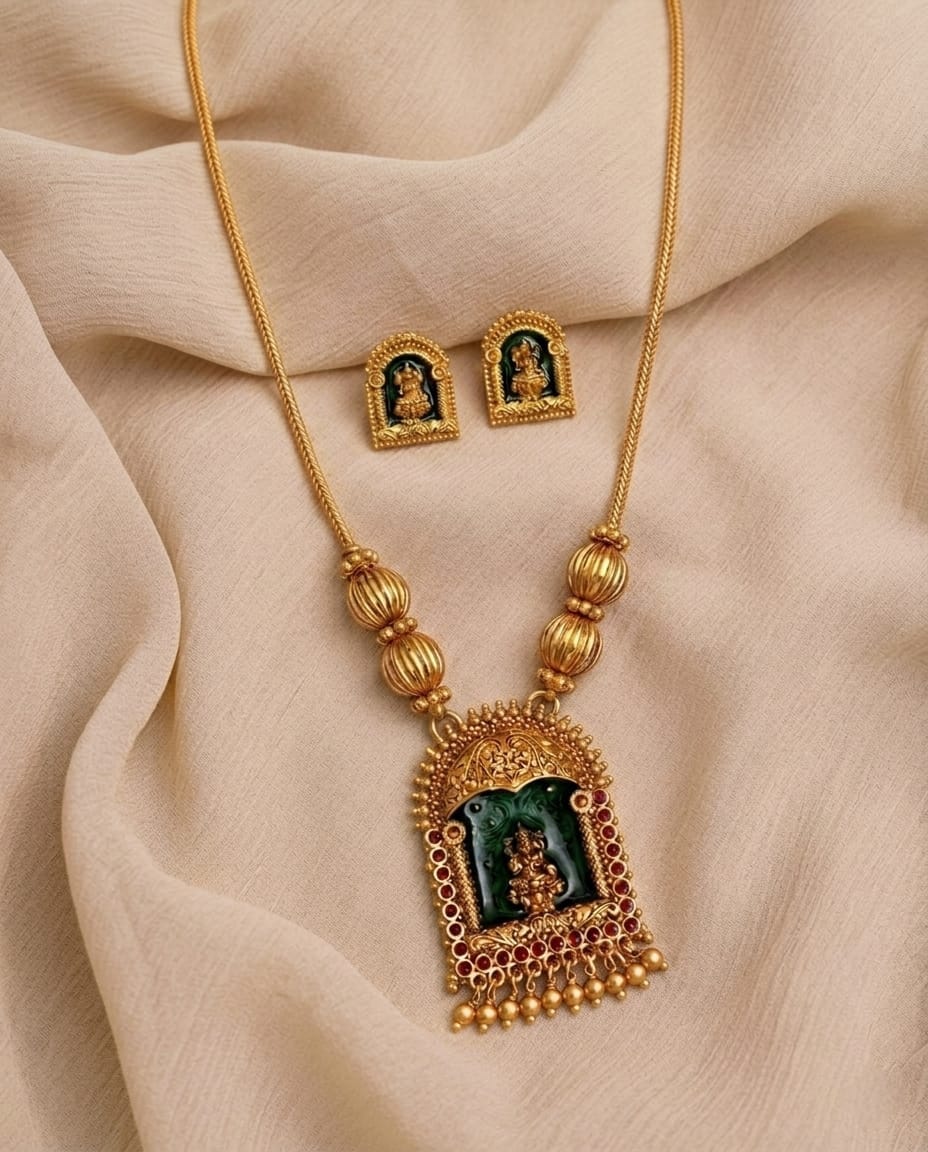 Antique Gold Temple Necklace Set