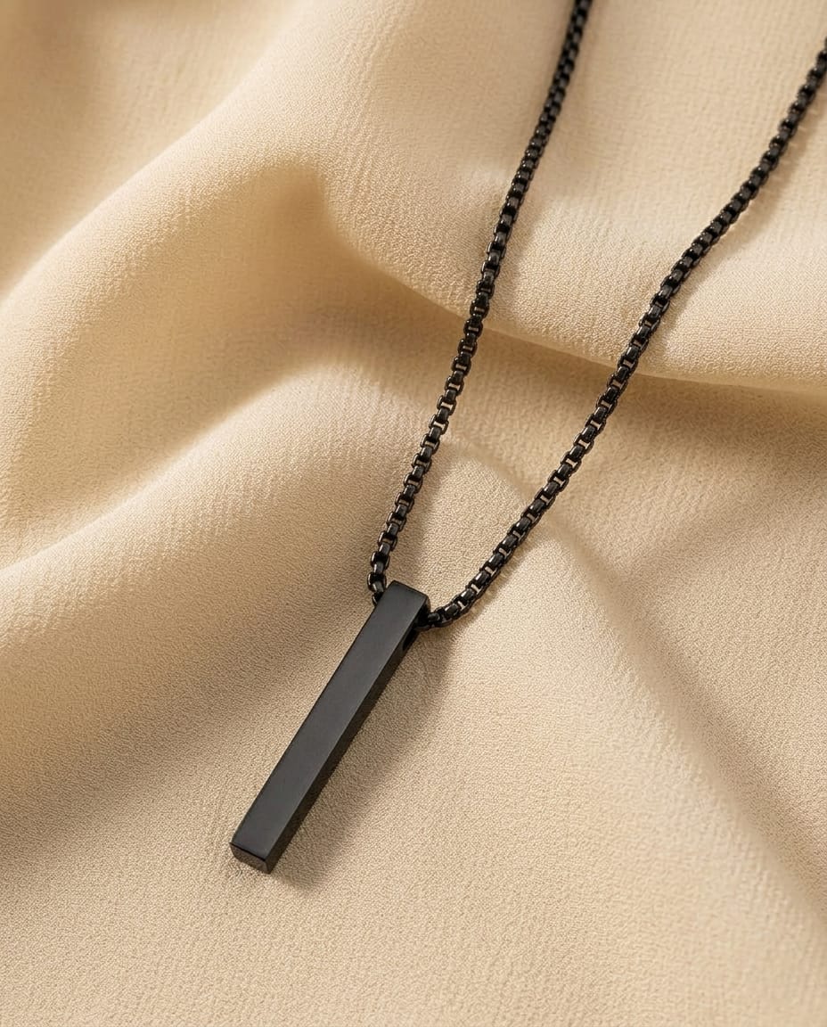 Black Bar Pendant Chain