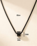 Black Cylinder Pendant Chain