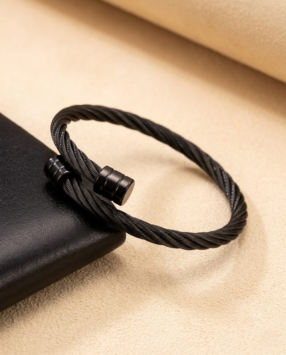 Men’s Black Cable Bracelet
