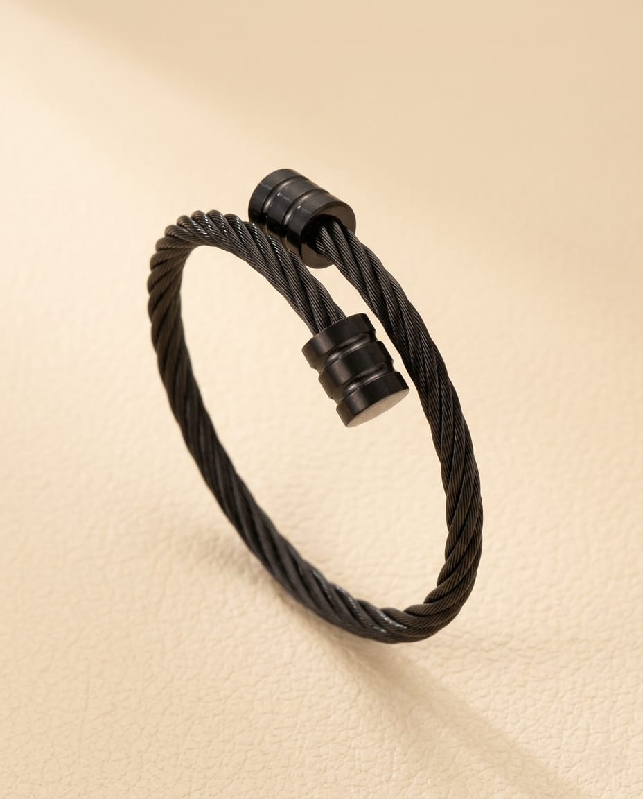 Men’s Black Cable Bracelet