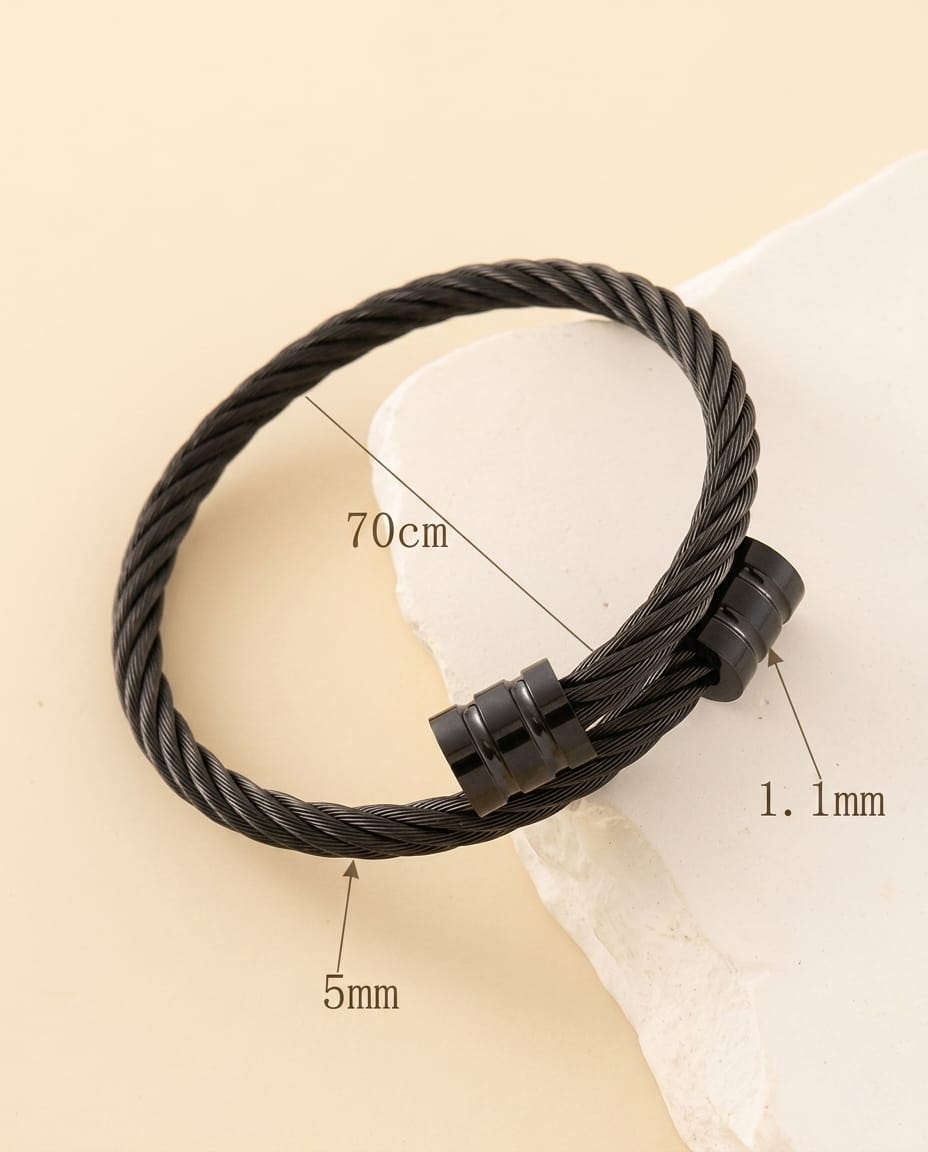 Men’s Black Cable Bracelet