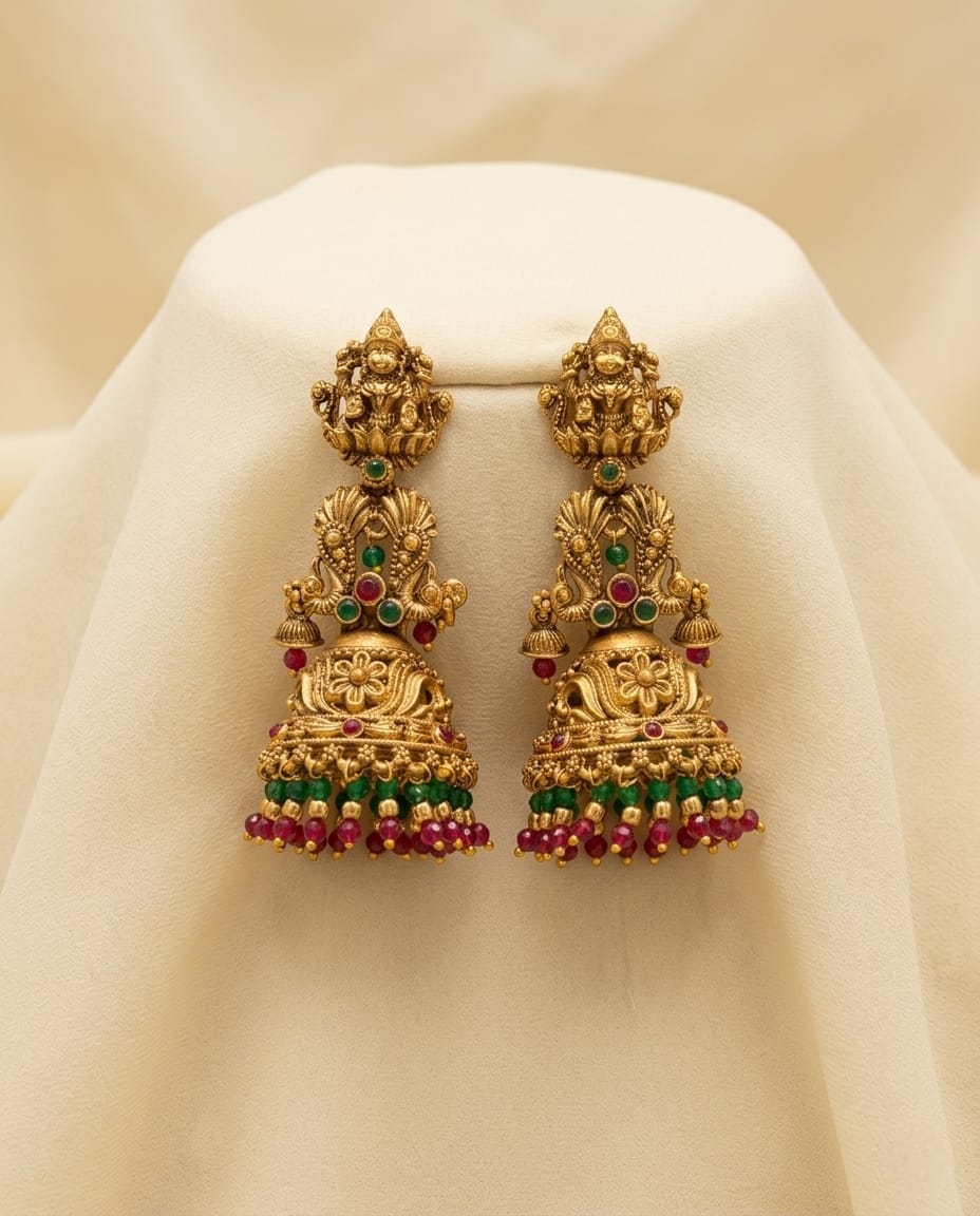 Antique Lakshmi Jhumka Earrings