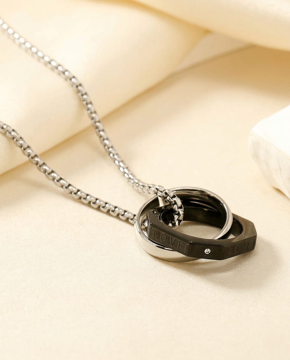 Two Tone Ring Pendant Chain