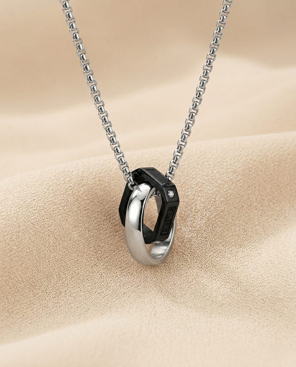 Two Tone Ring Pendant Chain