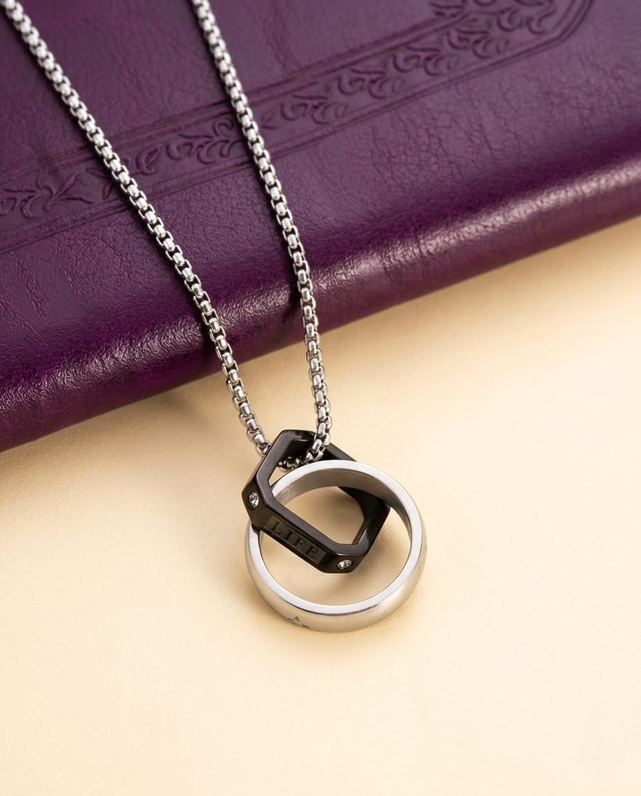 Two Tone Ring Pendant Chain
