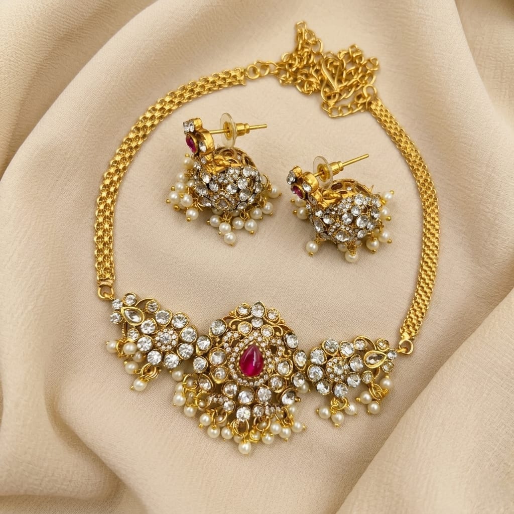 Festive Pearl Necklace Set