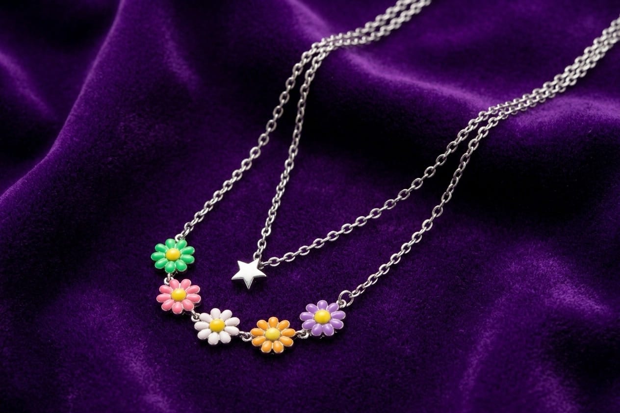 Daisy Charm Layered Necklace