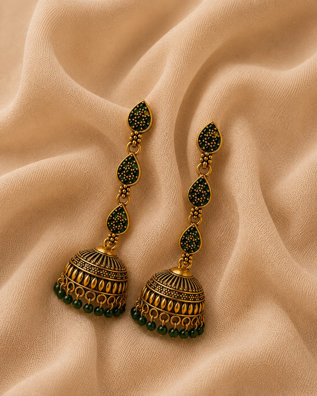 Beaded Charm Jhumka Earrings