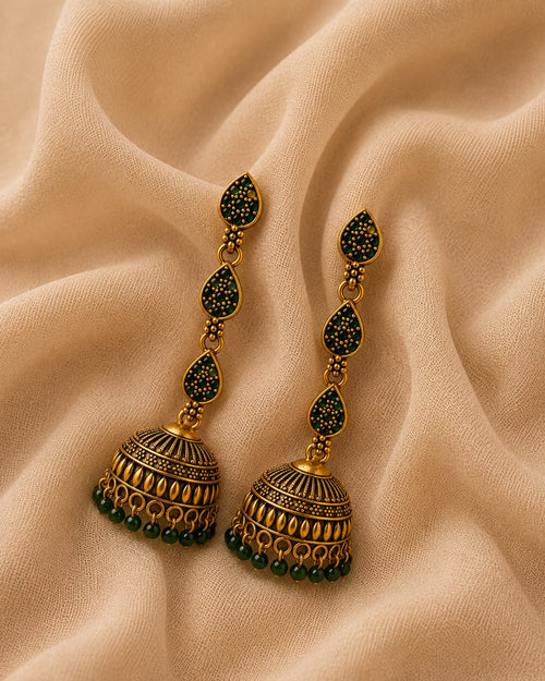 Beaded Charm Jhumka Earrings
