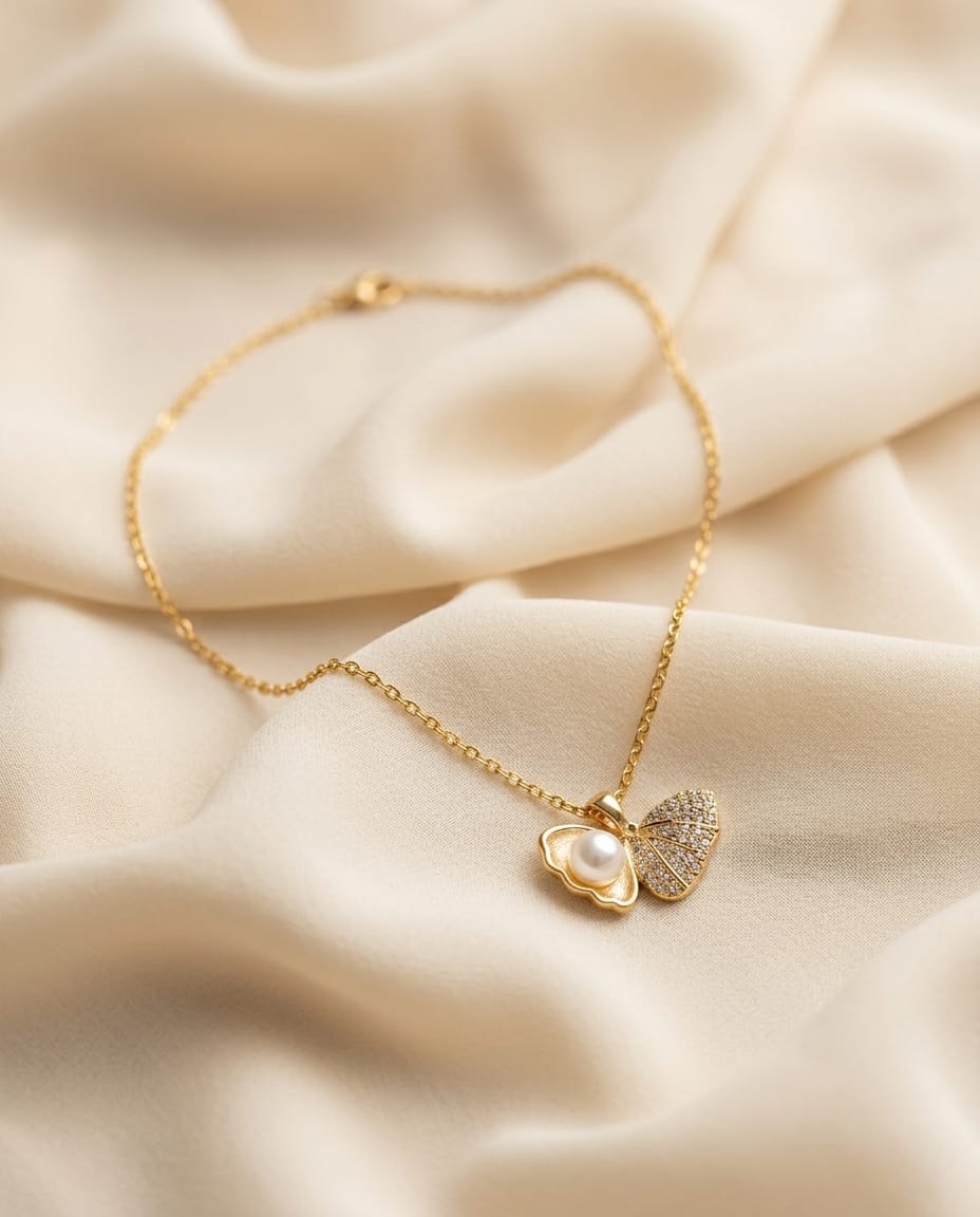 Pearl Butterfly Pendant Necklace