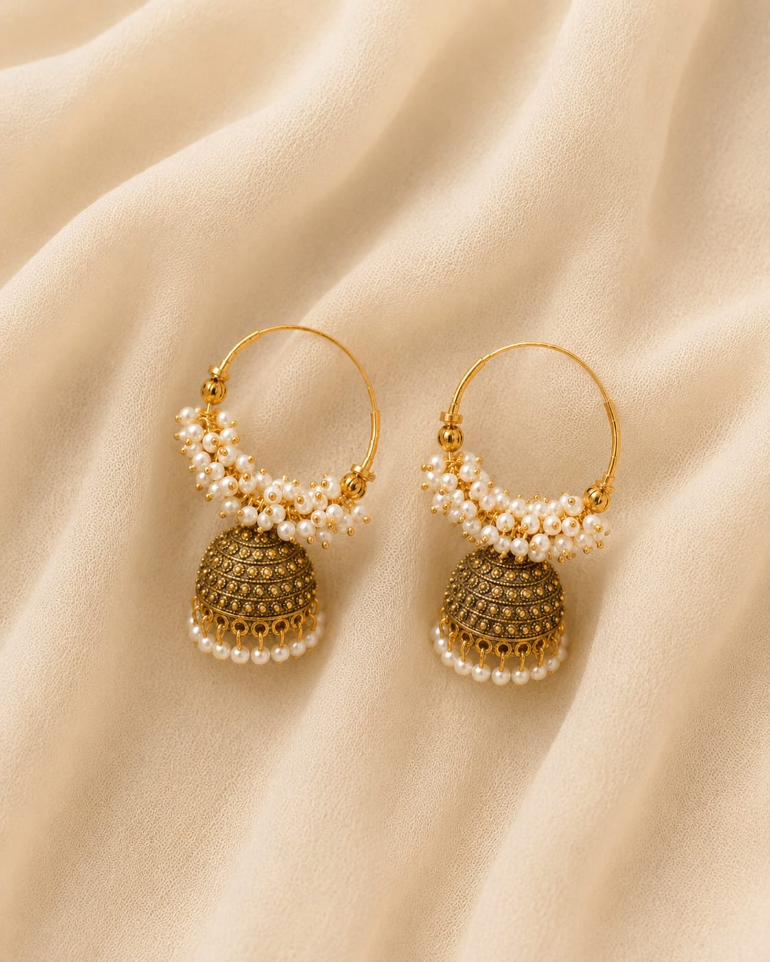 Grace Pearl Jhumka Earrings