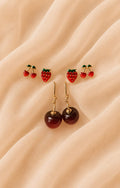 Kids Fruit Earrings Set