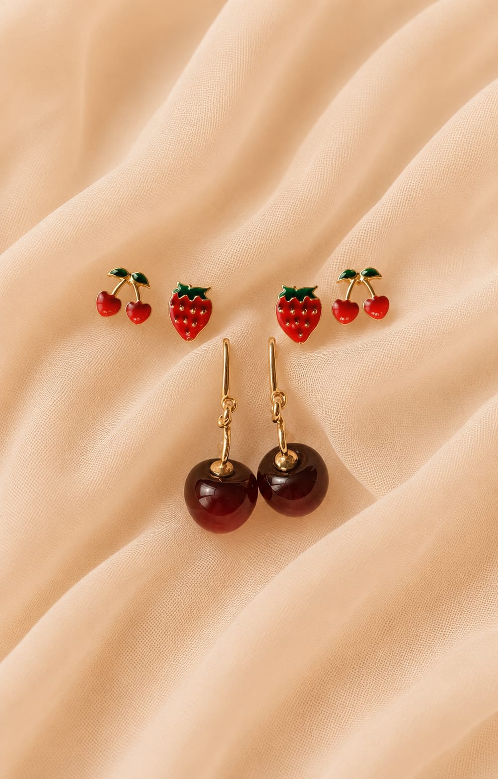 Kids Fruit Earrings Set