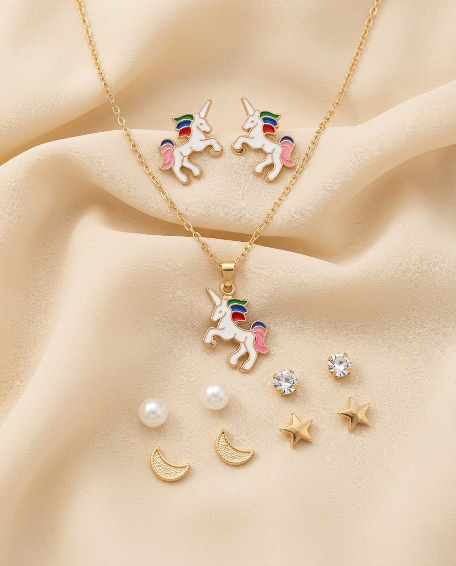 Cute Unicorn Jewellery Combo Set