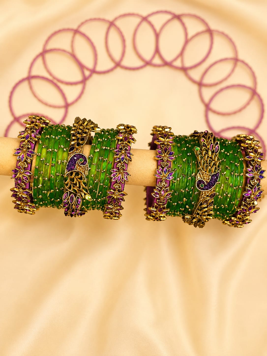 Royal Mayura Bangle Set