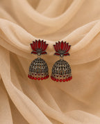 Lotus Charm Jhumka Earrings