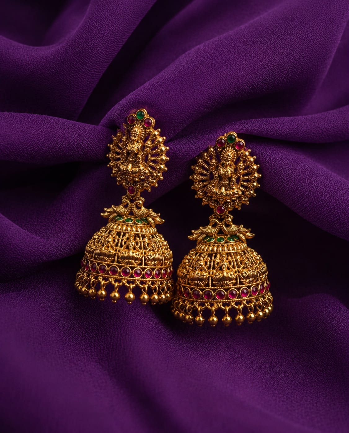 Divine Lakshmi Jhumka Earrings