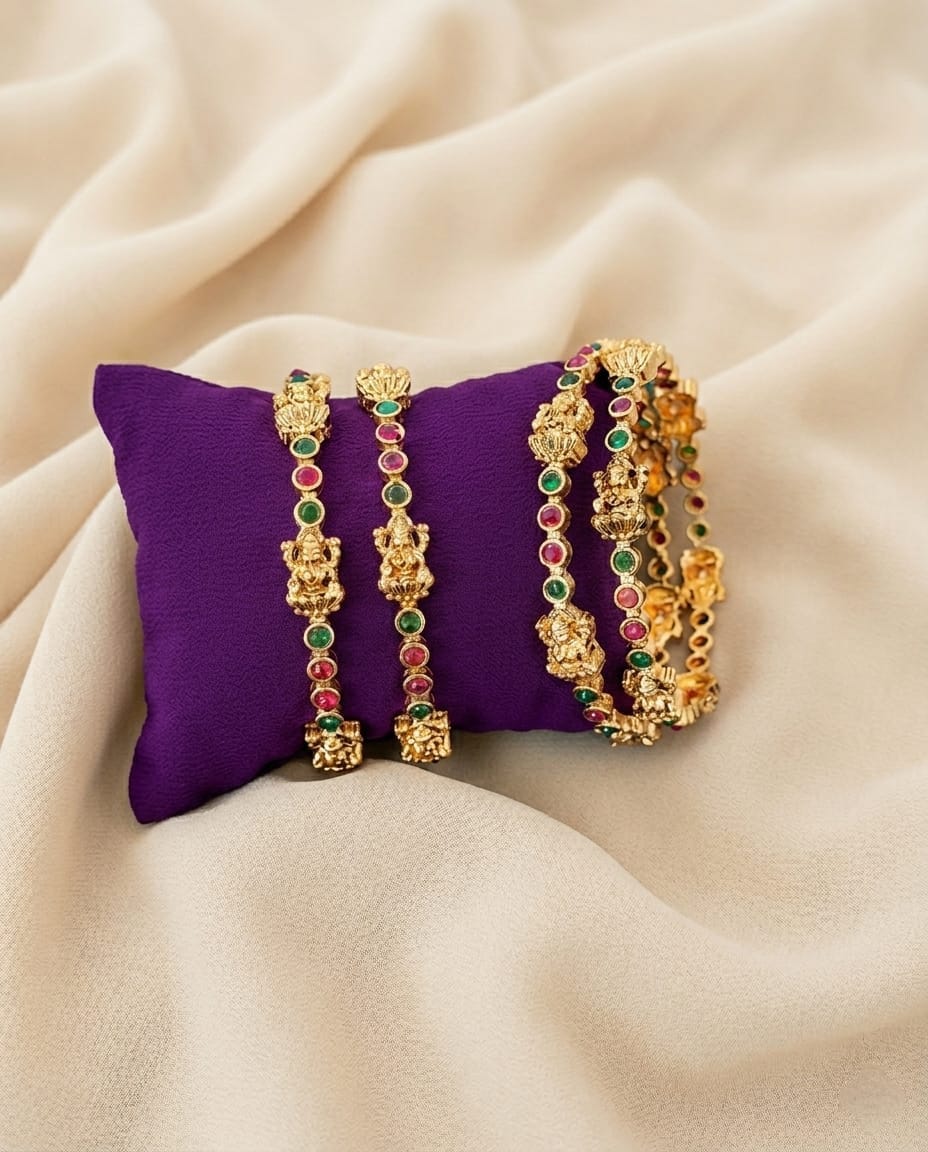 Lakshmi Stone Kada Bangle Set