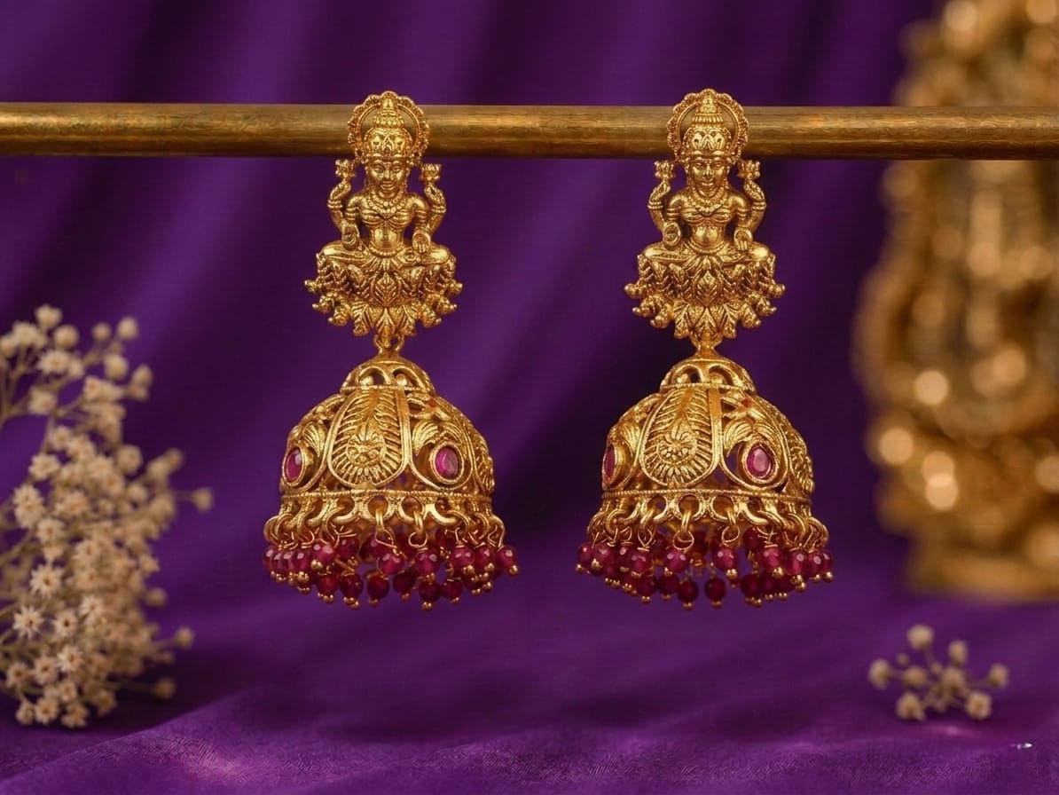 Rajwada Lakshmi Jhumka Earrings